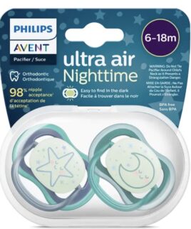 پستانک ارتودنسی شب تاب اونت ۶-۱۸ ماه UltraAir avent