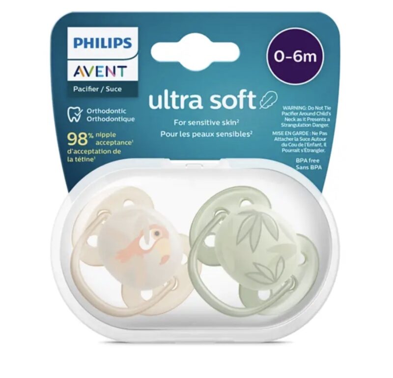 پستانک ارتودنسی اونت ۰-۶ ماه Ultrasoft avent 1