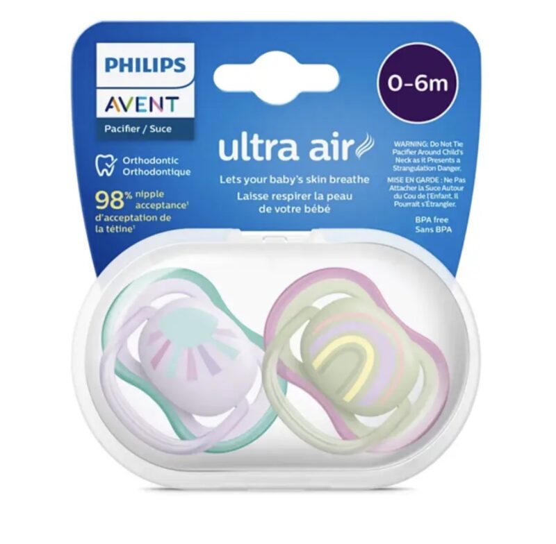پستانک ارتودنسی اونت ۰-۶ ماه دخترانه UltraAir avent 1
