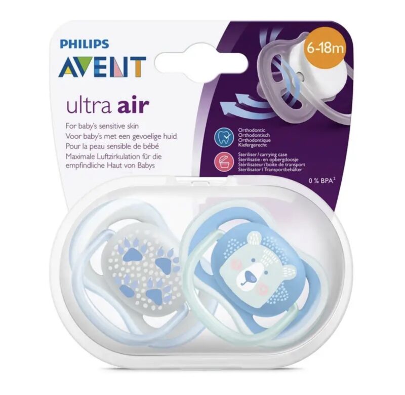 پستانک ارتودنسی اونت ۶-۱۸ ماه پسرانه UltraAir Avent 1