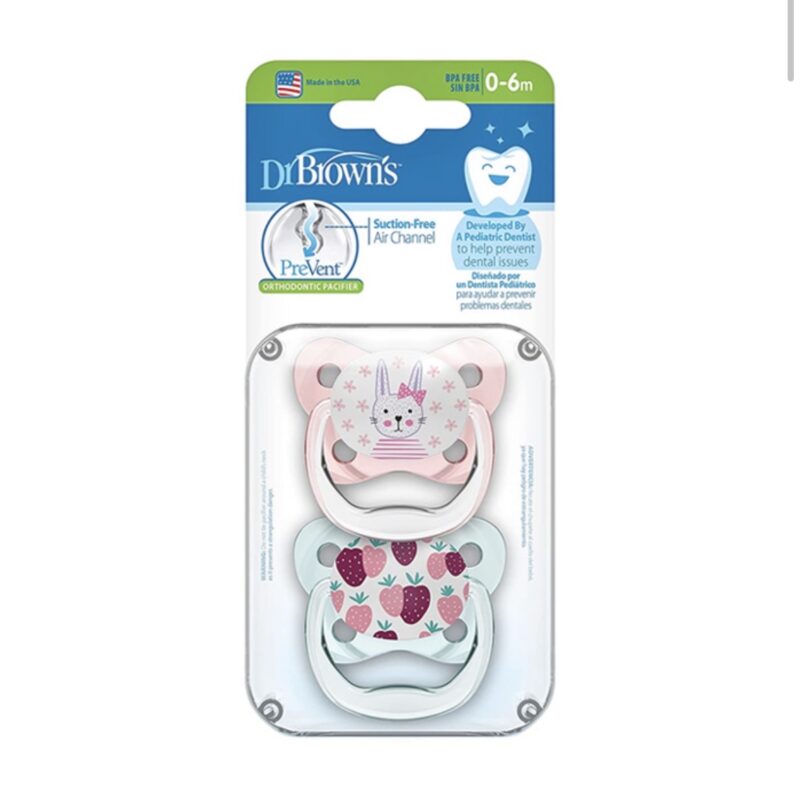 پستانک دوعددی ارتودنسی 0 تا 6 ماه دکتر براون dr browns 1