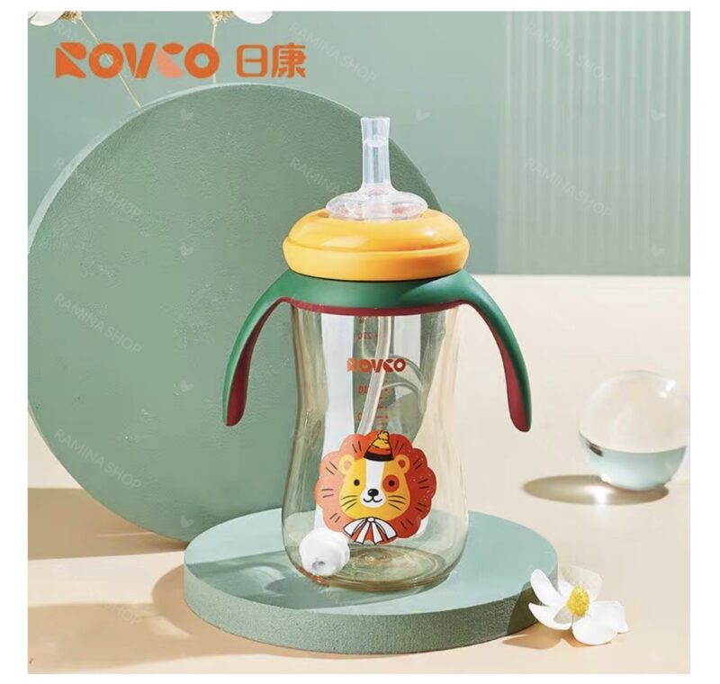 لیوان آبخوری نی دار نوزاد 300 میل رووکو Rovco 6
