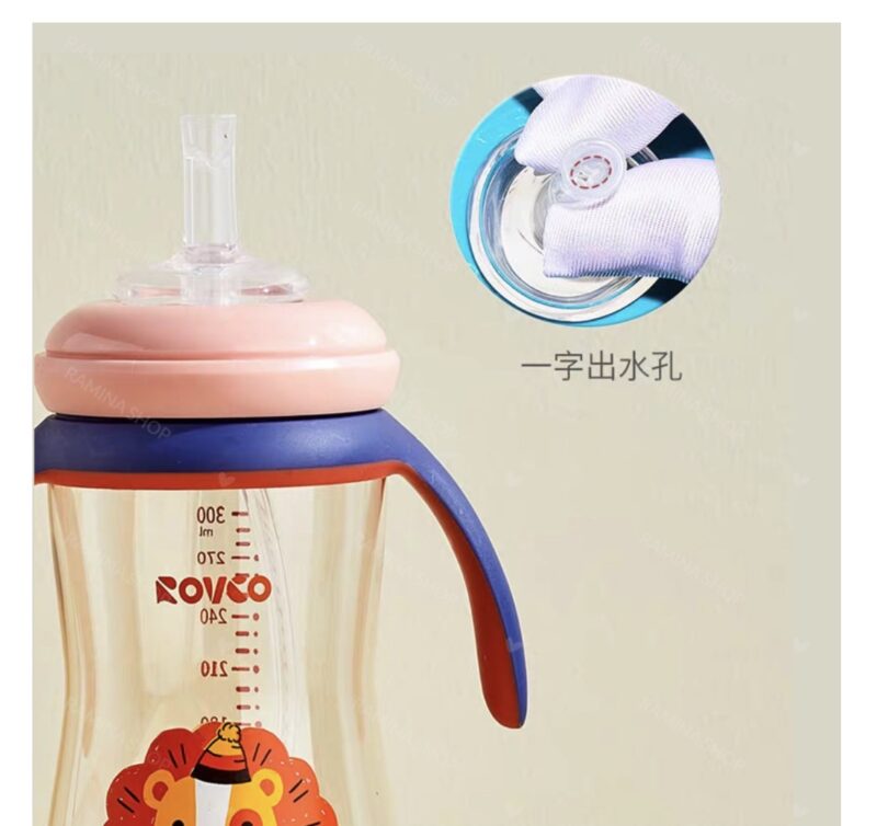 لیوان آبخوری نی دار نوزاد 300 میل رووکو Rovco 5